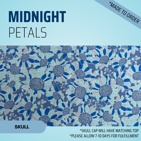 Midnight Petals - Scrub Cap - rae & grace - Skull Cap - *Made to order