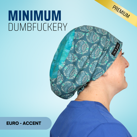 Minimum Dumbfuckery - Scrub Cap - rae & grace - Euro - Accent Top