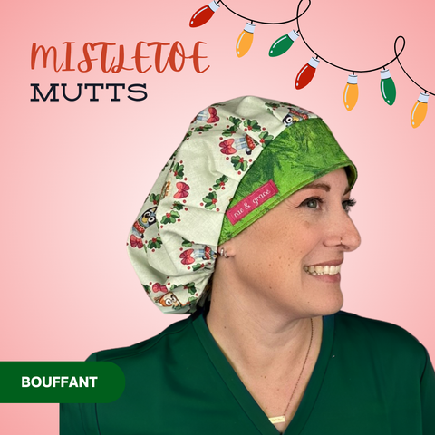 Mistletoe Mutts - Scrub Cap - rae & grace - Bouffant