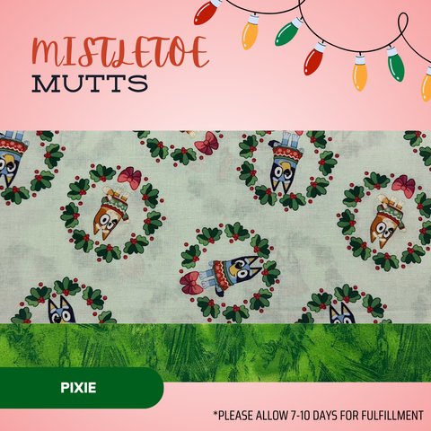 Mistletoe Mutts - Scrub Cap - rae & grace - Pixie - Made to order Please allow 7-10 days for fulfillment.