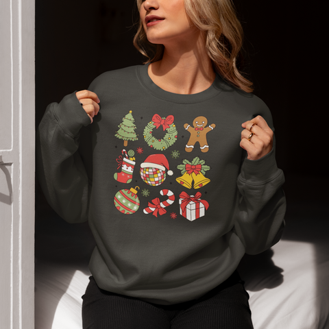 Retro Christmas - Garment-Dyed Sweatshirt