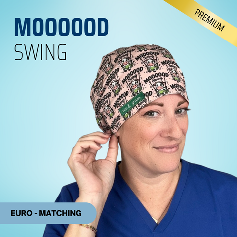 Mooooood Swing - Scrub Cap - rae & grace - Euro - Matching Top