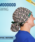 Mooooood Swing - Scrub Cap - rae & grace - Ponytail - Matching Top