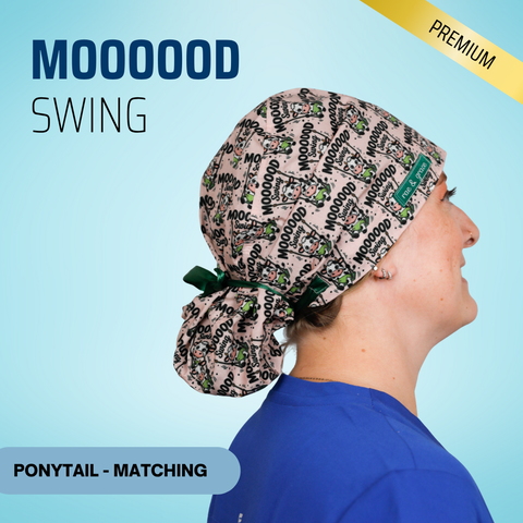Mooooood Swing - Scrub Cap - rae & grace - Ponytail - Matching Top