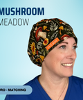 Mushroom Meadow - Scrub Cap - rae & grace - Euro - Matching Top