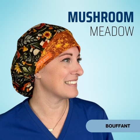 Mushroom Meadow - Scrub Cap - rae & grace - Bouffant