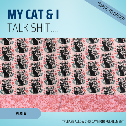 My Cat And I... - Scrub Cap - rae & grace - Pixie - Made to order Please allow 7-10 days for fulfillment.