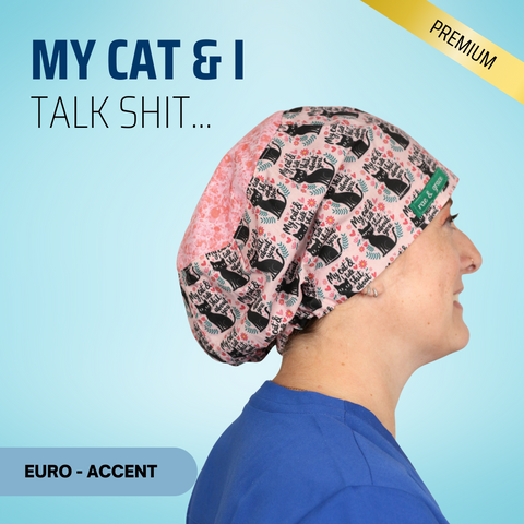 My Cat And I... - Scrub Cap - rae & grace - Euro - Accent Top