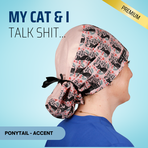 My Cat And I... - Scrub Cap - rae & grace - Ponytail - Accent Top