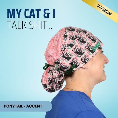 My Cat And I... - Scrub Cap - rae & grace - Ponytail - Accent Top