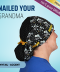 Nailed your grandma - Scrub Cap - rae & grace - Ponytail - Accent Top