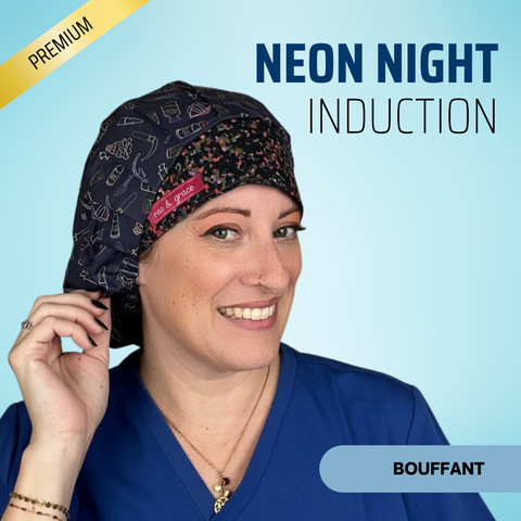Induction Neon Night - Scrub Cap - rae & grace - Bouffant