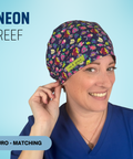 Neon Reef - Scrub Cap - rae & grace - Euro - Matching Top