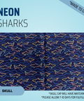 Neon Sharks - Scrub Cap - rae & grace - Skull Cap - *Made to order