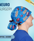 Neuro Surgery - Scrub Cap - rae & grace - Ponytail - Accent Top