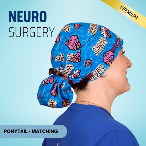 Neuro Surgery - Scrub Cap - rae & grace - Ponytail - Matching Top