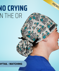 No Crying In Surgery - Scrub Cap - rae & grace - Ponytail - Matching Top