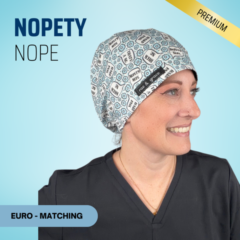 Nopety Nope - Scrub Cap - rae & grace - Euro - Matching Top
