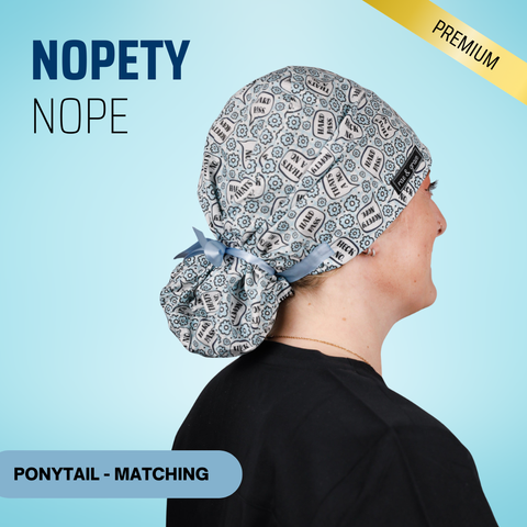 Nopety Nope - Scrub Cap - rae & grace - Ponytail - Matching Top