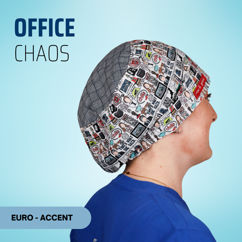 Office Chaos - Scrub Cap - rae & grace - Euro - Accent Top
