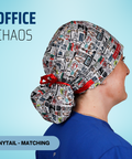 Office Chaos - Scrub Cap - rae & grace - Ponytail - Matching Top