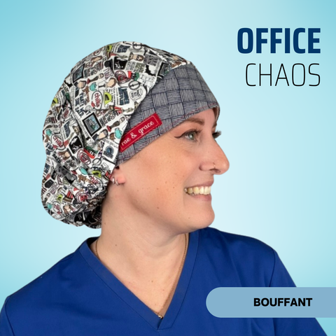Office Chaos - Scrub Cap - rae & grace - Bouffant