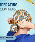 Operating Room Nurse - Scrub Cap - rae & grace - Ponytail - Matching Top