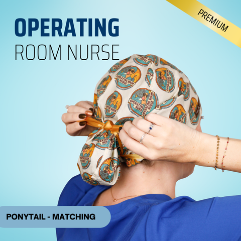 Operating Room Nurse - Scrub Cap - rae & grace - Ponytail - Matching Top