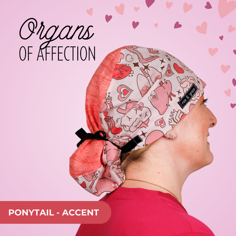 Organs Of Affection - Scrub Cap - rae & grace - Ponytail - Accent Top