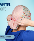 Pastel Dots - Scrub Cap - rae & grace - Ponytail - Accent Top