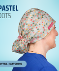 Pastel Dots - Scrub Cap - rae & grace - Ponytail - Matching Top