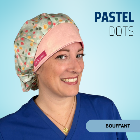 Pastel Dots - Scrub Cap - rae & grace - Bouffant