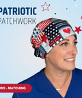 Patriotic Patchwork - Scrub Cap - rae & grace - Euro - Matching Top