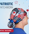 Patriotic Patchwork - Scrub Cap - rae & grace - Ponytail - Matching Top