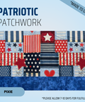 Patriotic Patchwork - Scrub Cap - rae & grace - Pixie - Made to order Please allow 7-10 days for fulfillment.