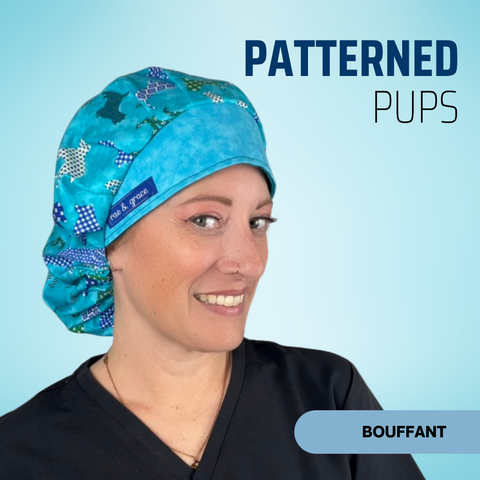 Patterned Pups - Scrub Cap - rae & grace - Bouffant