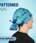 Patterned Pups - Scrub Cap - rae & grace - Ponytail - Matching Top