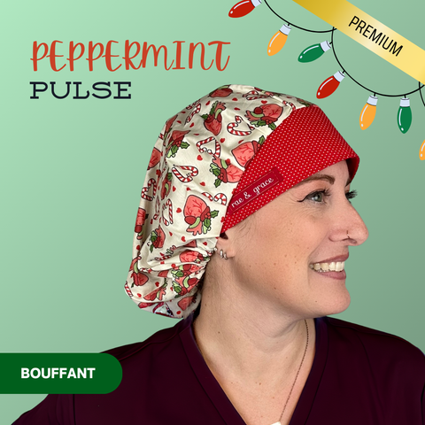 Peppermint Pulse - Scrub Cap - rae & grace - Bouffant