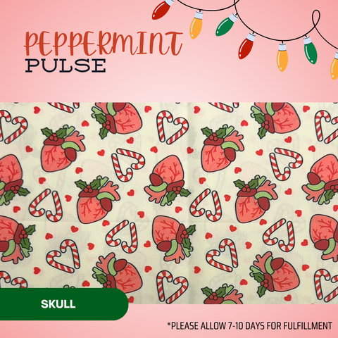 Peppermint Pulse - Scrub Cap - rae & grace - Skull Cap - Made to order Please allow 7-10 days for fulfillment.