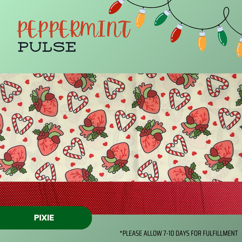 Peppermint Pulse - Scrub Cap - rae & grace - Pixie - Made to order Please allow 7-10 days for fulfillment.