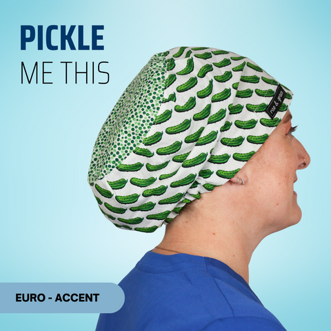 Pickle Me This - Scrub Cap - rae & grace - Euro - Accent Top