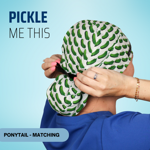 Pickle Me This - Scrub Cap - rae & grace - Ponytail - Matching Top