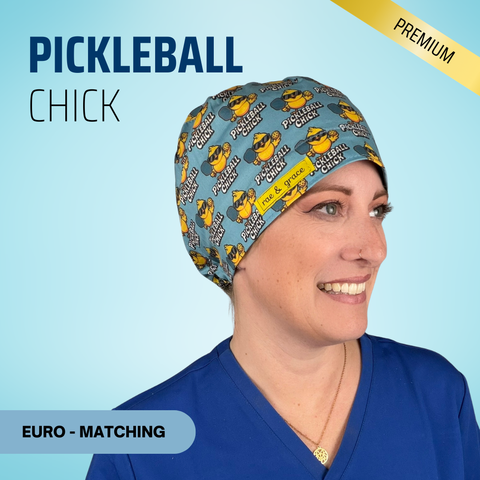 Pickleball Chick - Scrub Cap - rae & grace - Euro - Matching Top