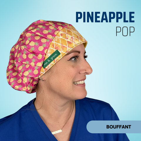 Pineapple Pop - Scrub Cap - rae & grace - Bouffant