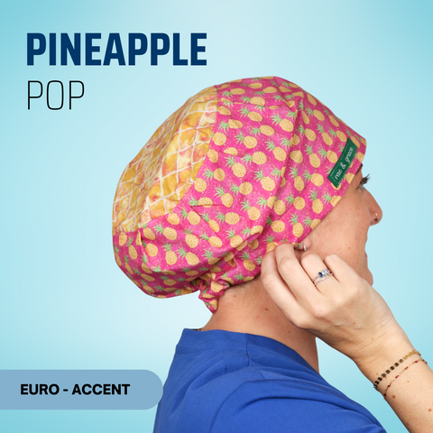 Pineapple Pop - Scrub Cap - rae & grace - Euro - Accent Top