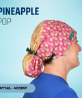 Pineapple Pop - Scrub Cap - rae & grace - Ponytail - Accent Top