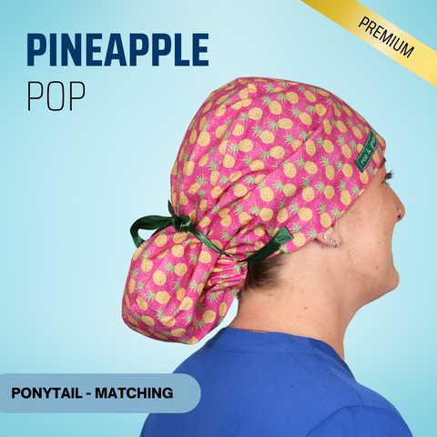 Pineapple Pop - Scrub Cap - rae & grace - Ponytail - Matching Top