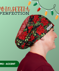 Poinsettia Perfection - Scrub Cap - rae & grace - Euro - Accent Top