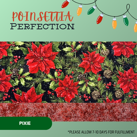 Poinsettia Perfection - Scrub Cap - rae & grace - Pixie - Made to order Please allow 7-10 days for fulfillment.