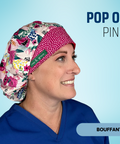 Pop Of Pink  - Scrub Cap - rae & grace - Bouffant